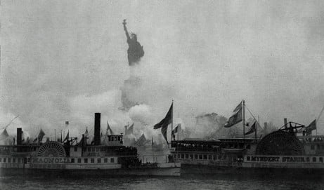 The Statue of Liberty unveiled (1886)