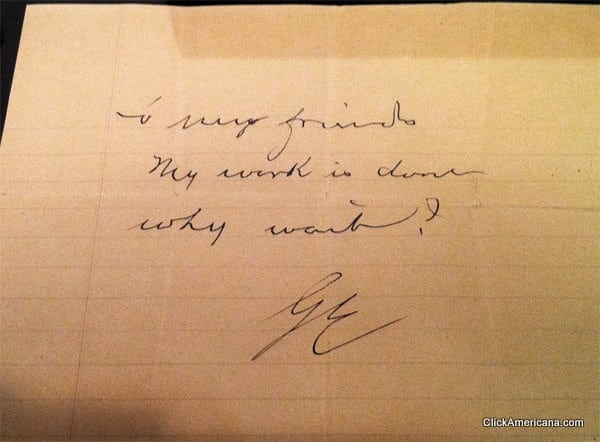George Eastman suicide note