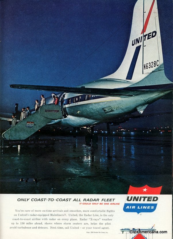 United Airlines ad - 1958