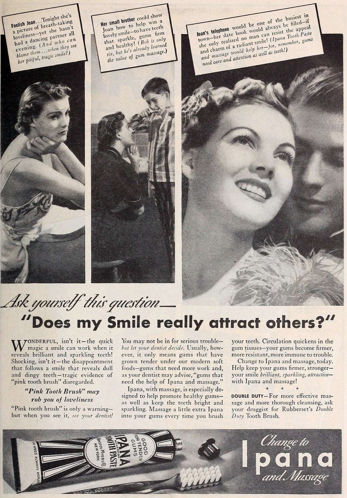 1930s Ipana toothpaste ad via ClickAmericana com