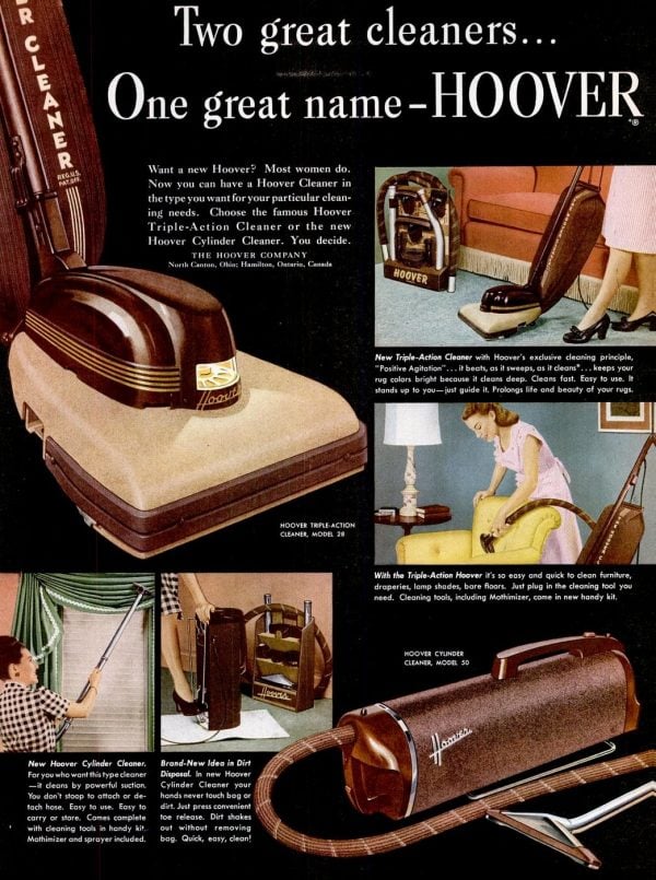 The first vintage vacuum cleaners & the history of the famous Hoover