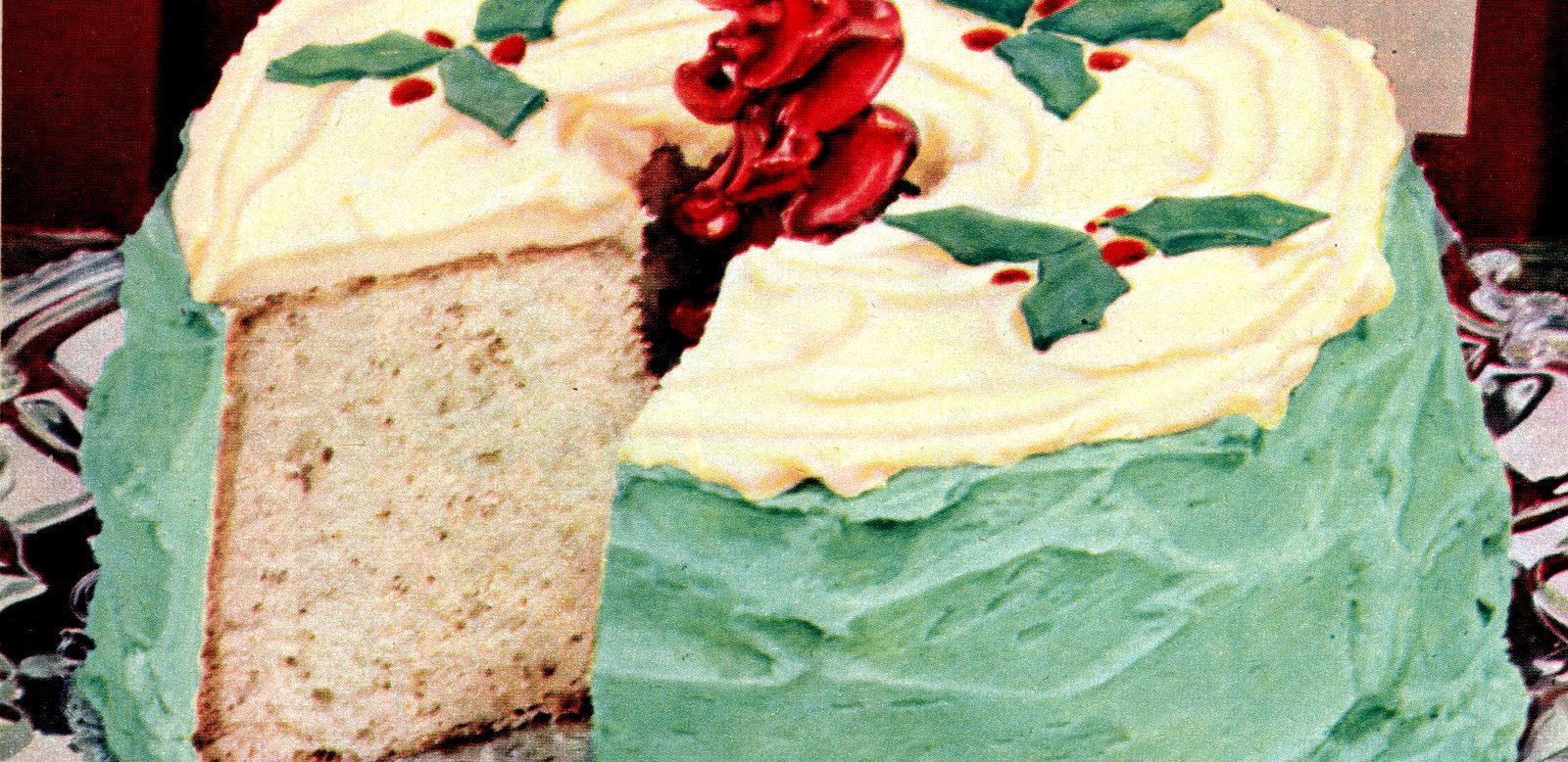 Candlelight Christmas cake (1950) Click Americana