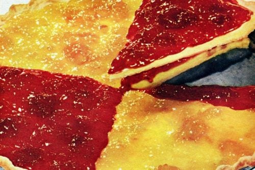 1950s Strawberry-peach dessert pizza It's a flaky party pie