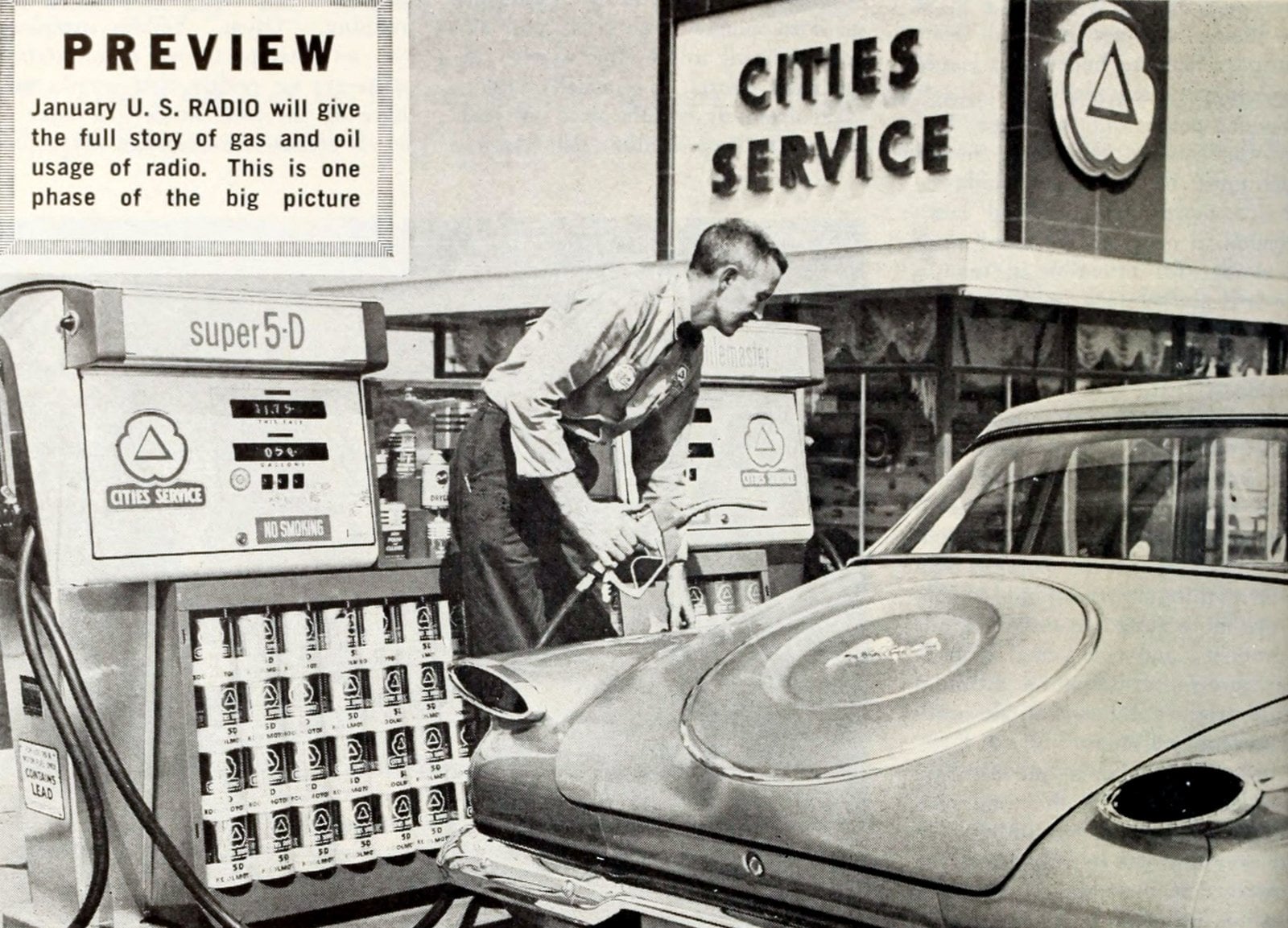 1950s gasoline service station via ClickAmericana com