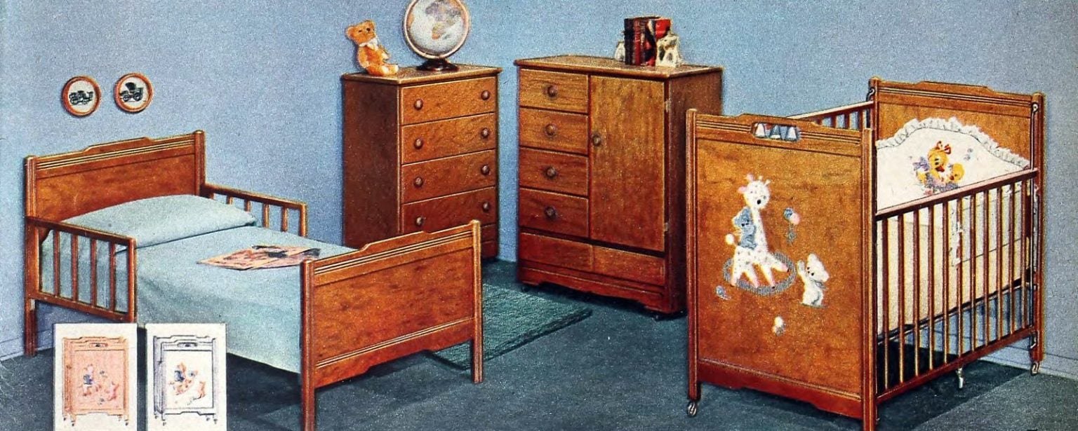 See 1950s nursery furniture & vintage decor for the baby's room Click