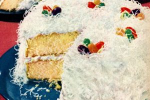 1950s-style Easter cake recipes with jelly beans and coconut