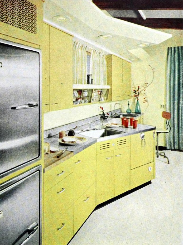 31 retro yellow kitchens from the 50s &amp; 60s: Sunny midcentury home ...
