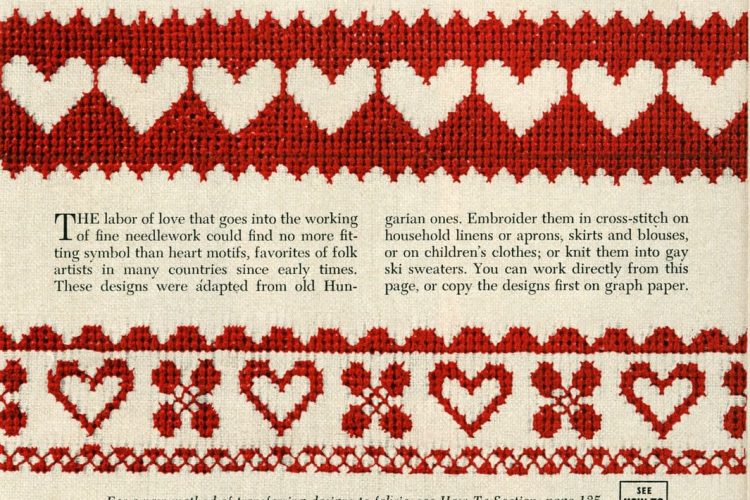 Heartthemed needlework ideas (1955) Click Americana