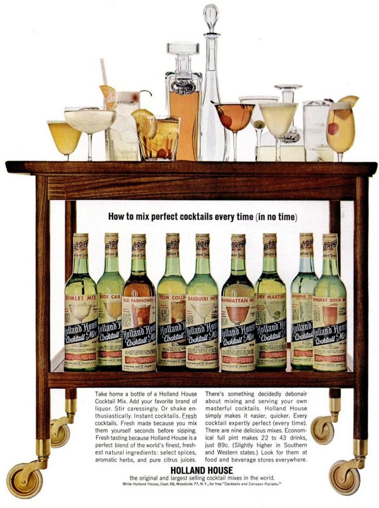 Readymade & canned cocktails from the 60s & 70s were the coolest party
