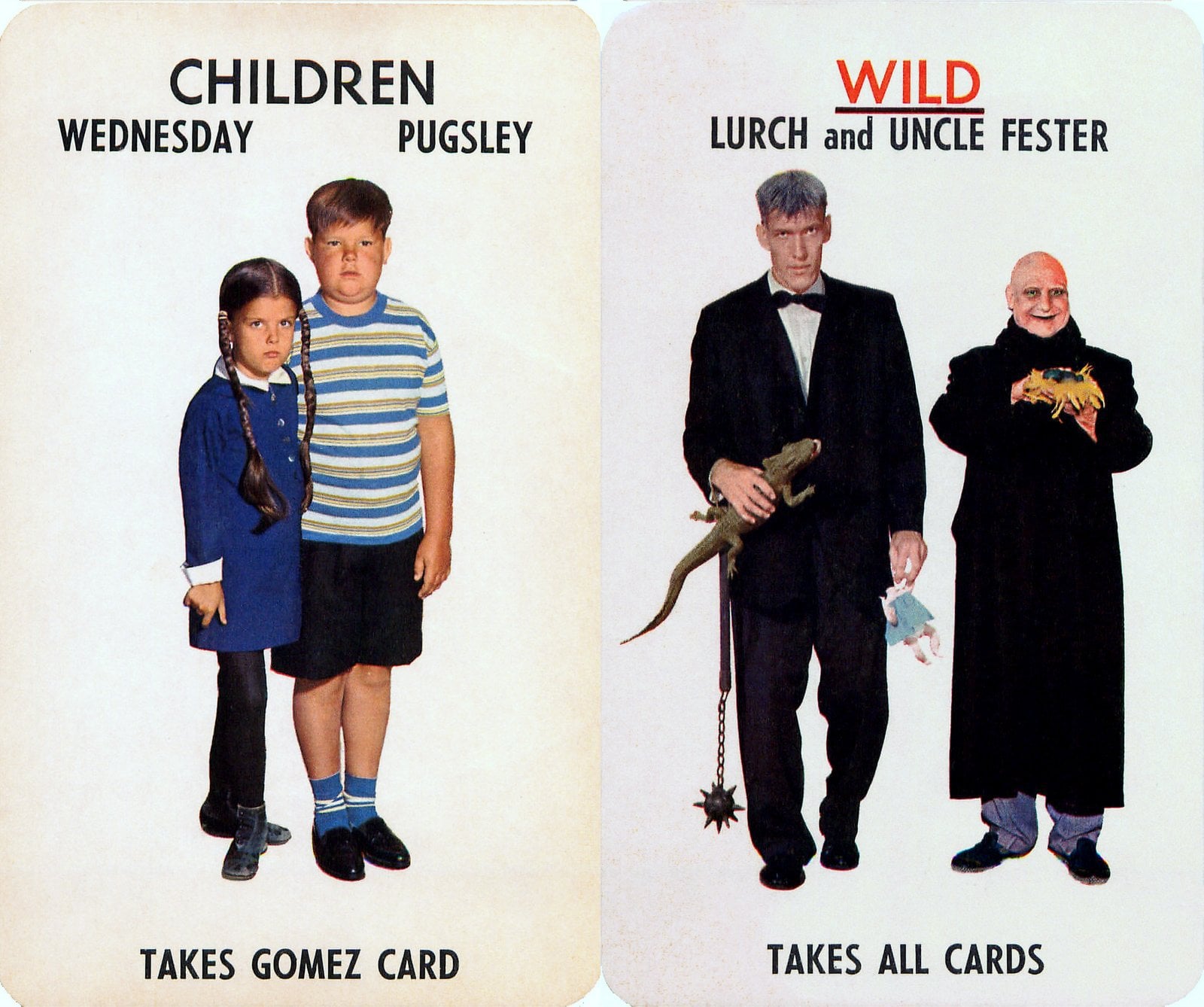 1965 Addams Family board game cards by Milton-Bradley (2)