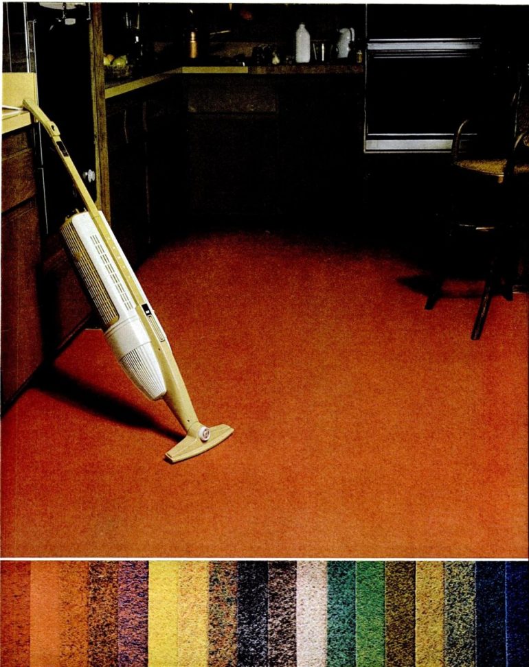 See vintage kitchen carpet from when it was popular home decor in the