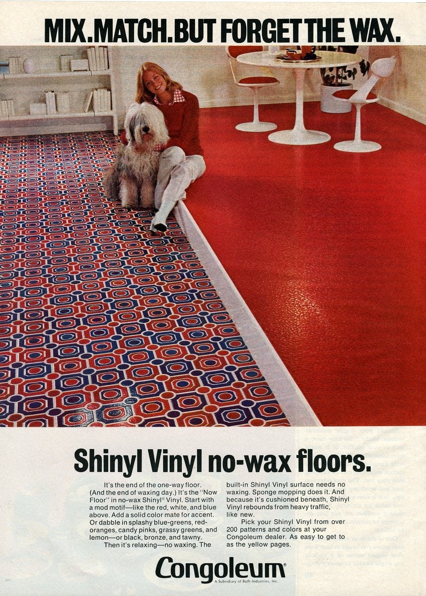1971 Shinyl congoleum floors