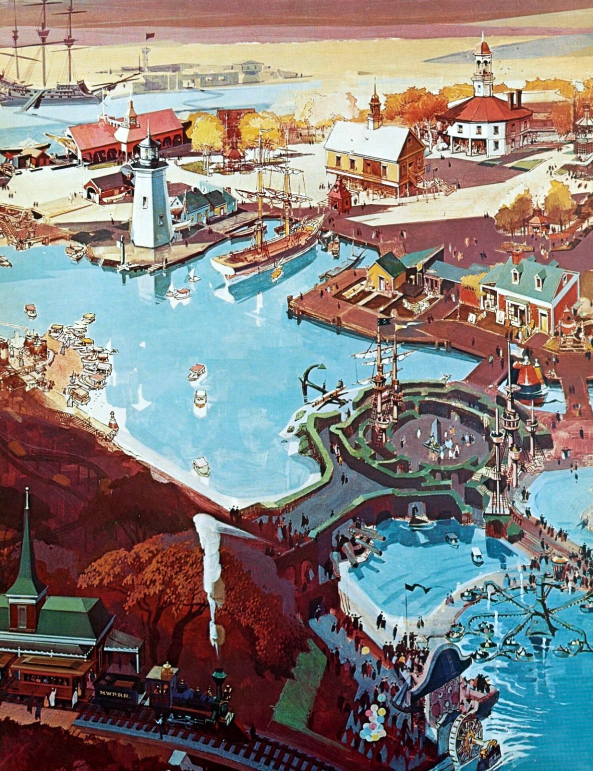 How Marriott 39 s Great America theme - 1972 Fishing Village Concept For Baltimore Washington Great America Theme Park 1183x1536 