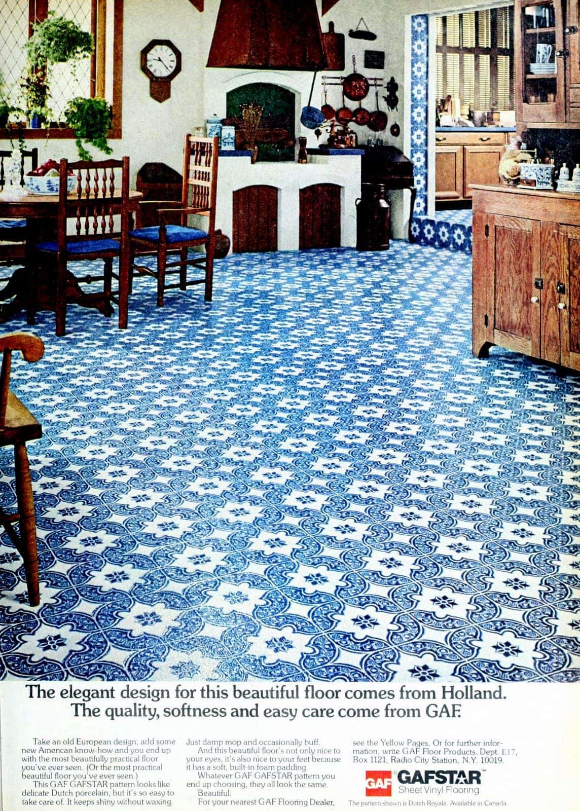 1975 Dutch flooring design for kitchen