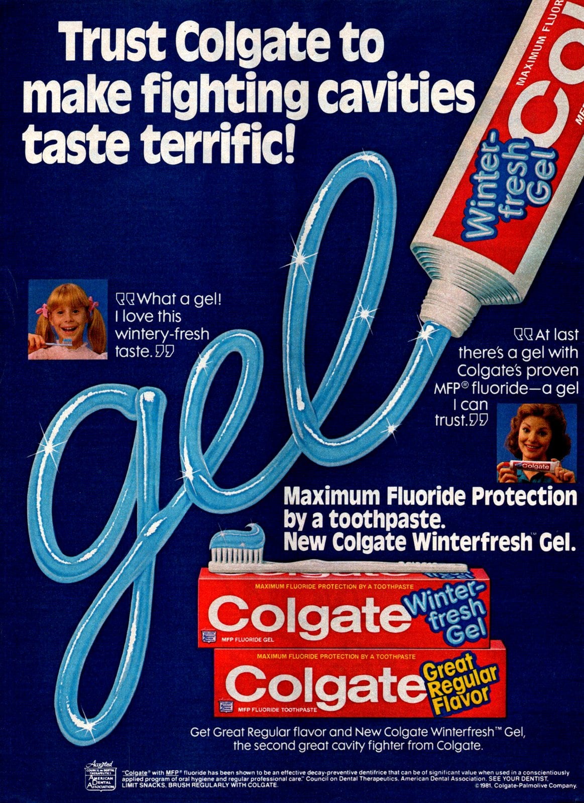 1980s Colgate gel toothpaste in Winterfresh (1982) via ClickAmericana com