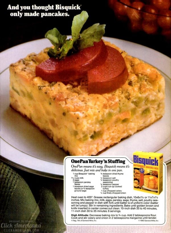 One pan turkey 'n' stuffing recipe (1983) Click Americana