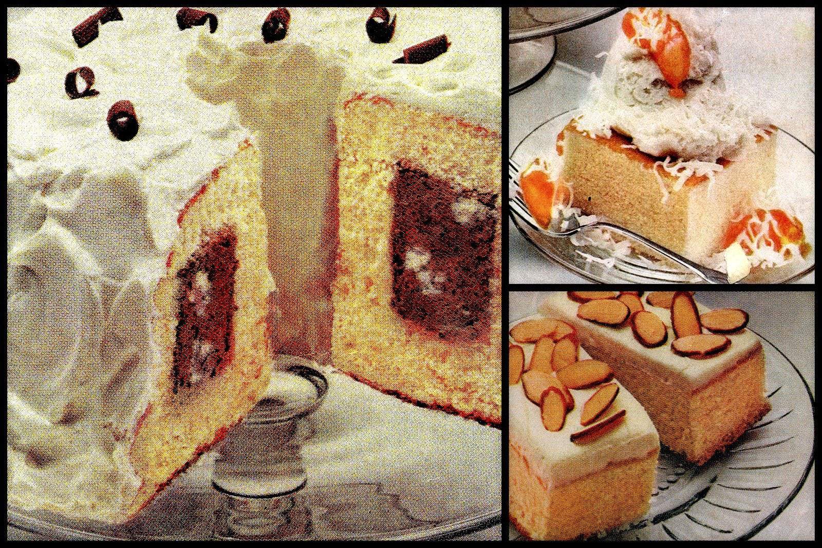 3 easy vintage dessert recipes Chocolate tunnel cake, Honey almond squares Peach snowball (1982)
