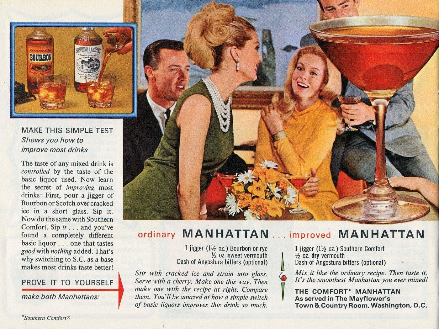 Sophisticated 1960s drinks, vintage cocktail recipes & the surprisingly ancient art of raising a glass 11 50 drinks and toasts from the '60s - Ordinary Manhattan recipe and the improved version