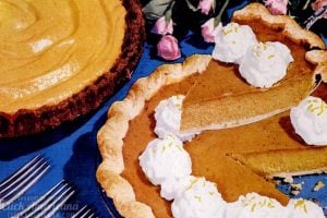 50s recipes - pumpkin pie with a gingersnap crumb crust, and an orange-pumpkin chiffon pie