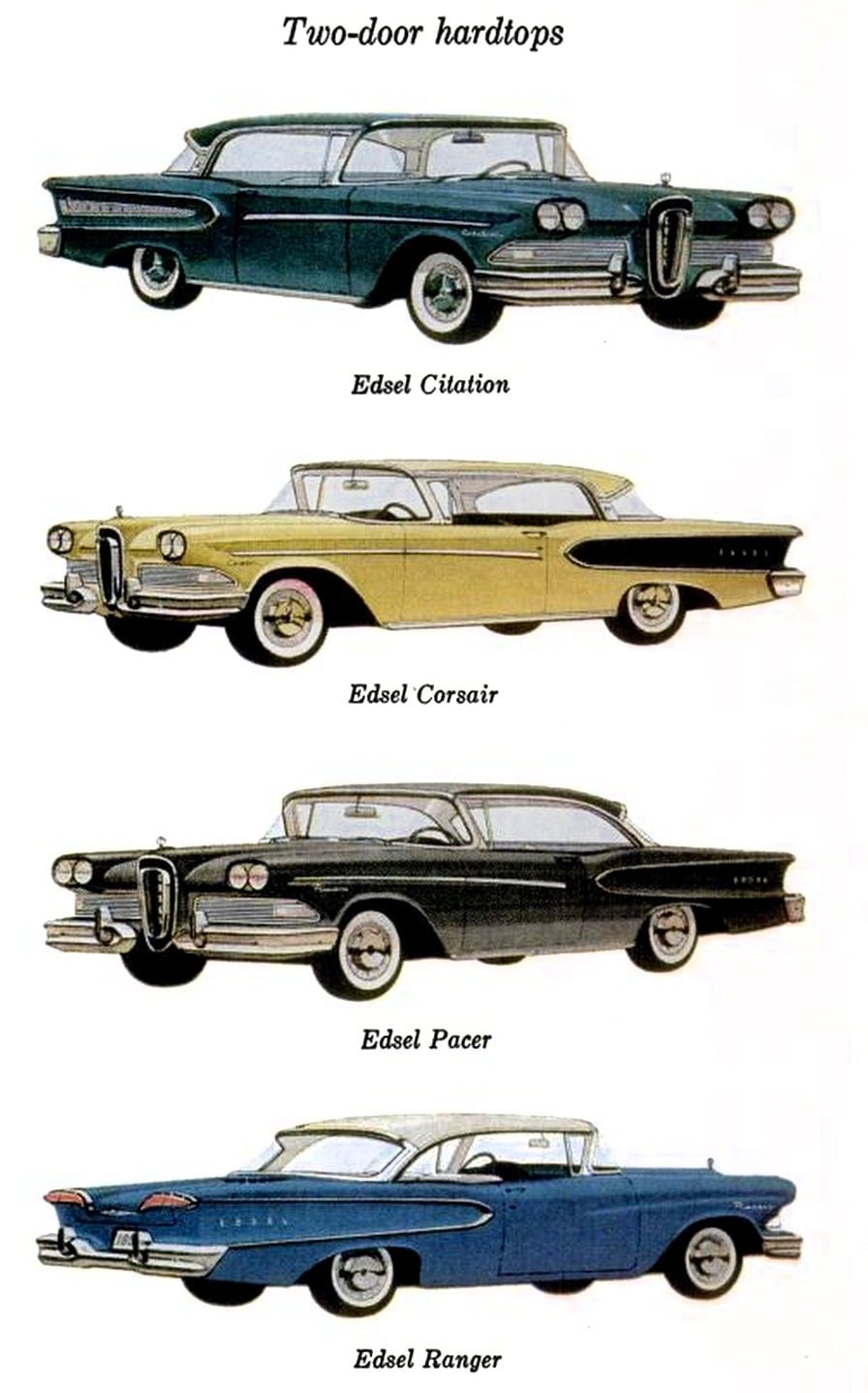 58 Ford Edsel cars - Two-door hardtops