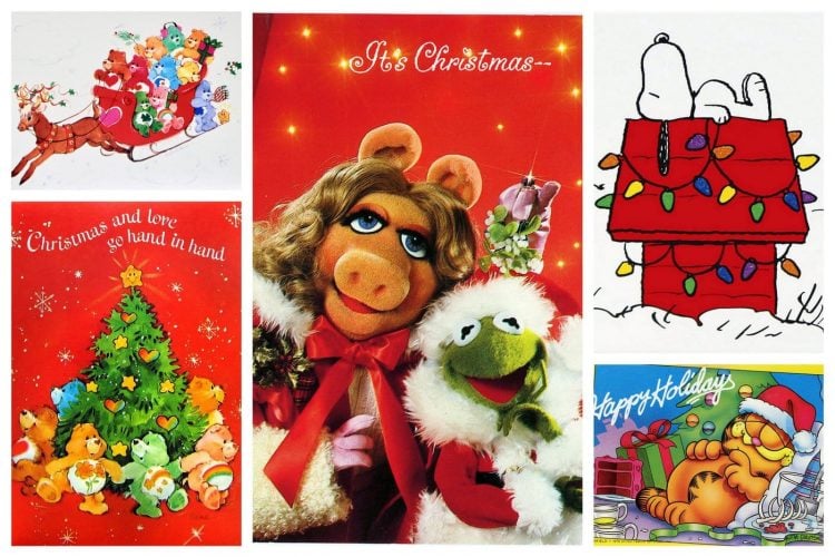 '80s Christmas cards with cute characters from TV - comic strips