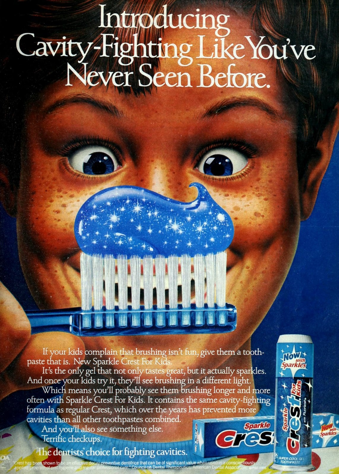 80s Sparkle Crest for kids toothpaste (1988) via ClickAmericana com