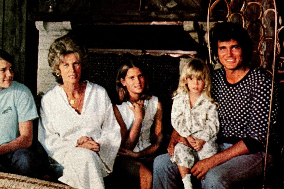 Michael Landon and his family at home (1975) Click Americana