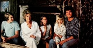 Actor Michael Landon and family at home - 1975