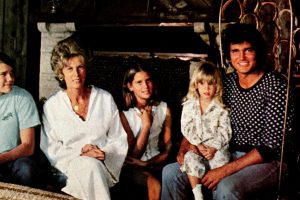 Actor Michael Landon and family at home - 1975