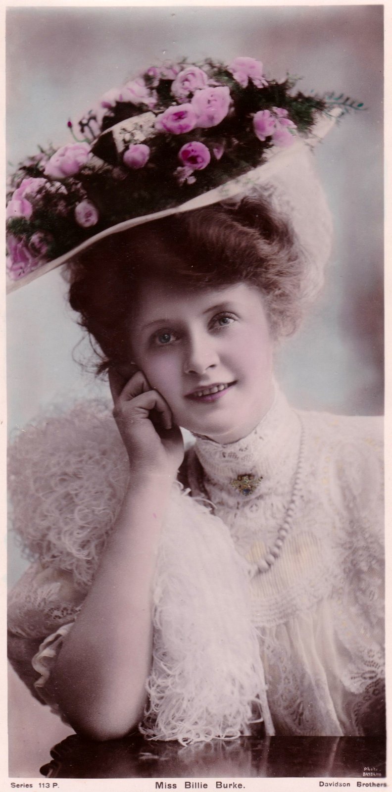 Actress Billie Burke with flowered hat