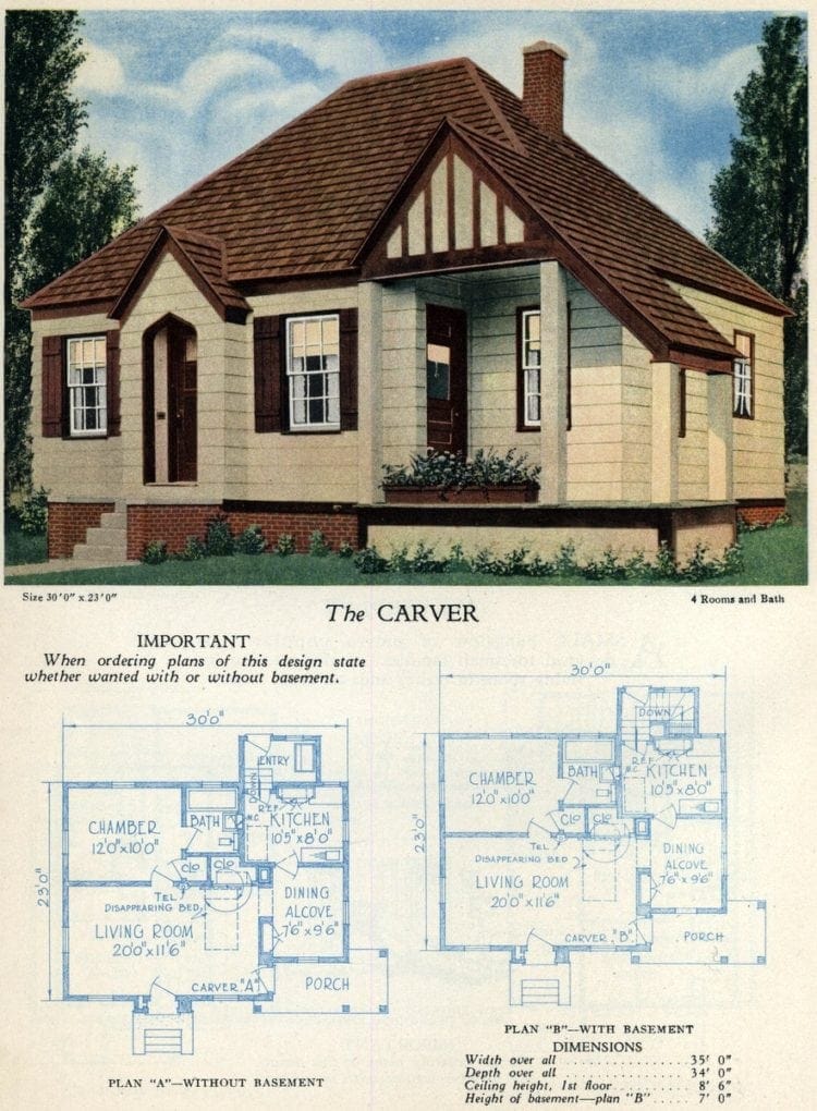62 Beautiful Vintage Home Designs Floor Plans From The 1920s Americana Floor Plans From The 1920s, Tudor House Plans 1920s