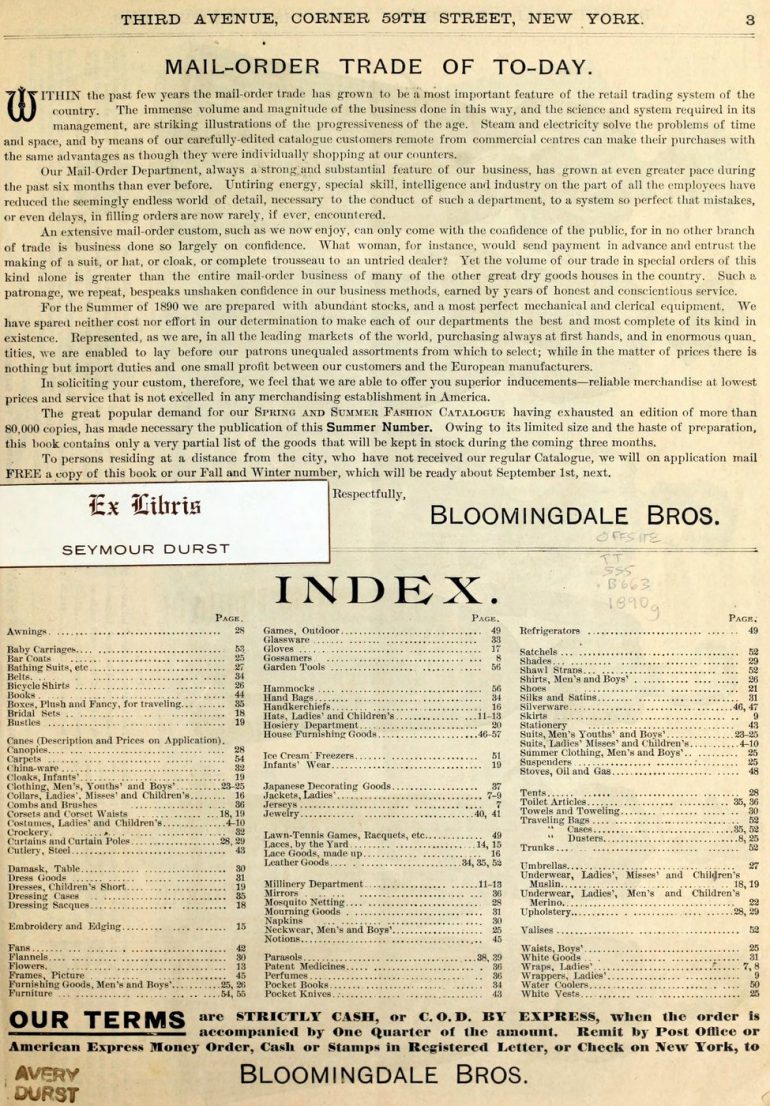 Victorian Bloomingdale's See their whole catalog from the summer of