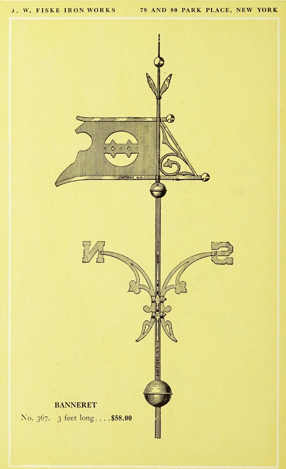 Antique 1920s weather vanes - Metal designs from 1921 (1)