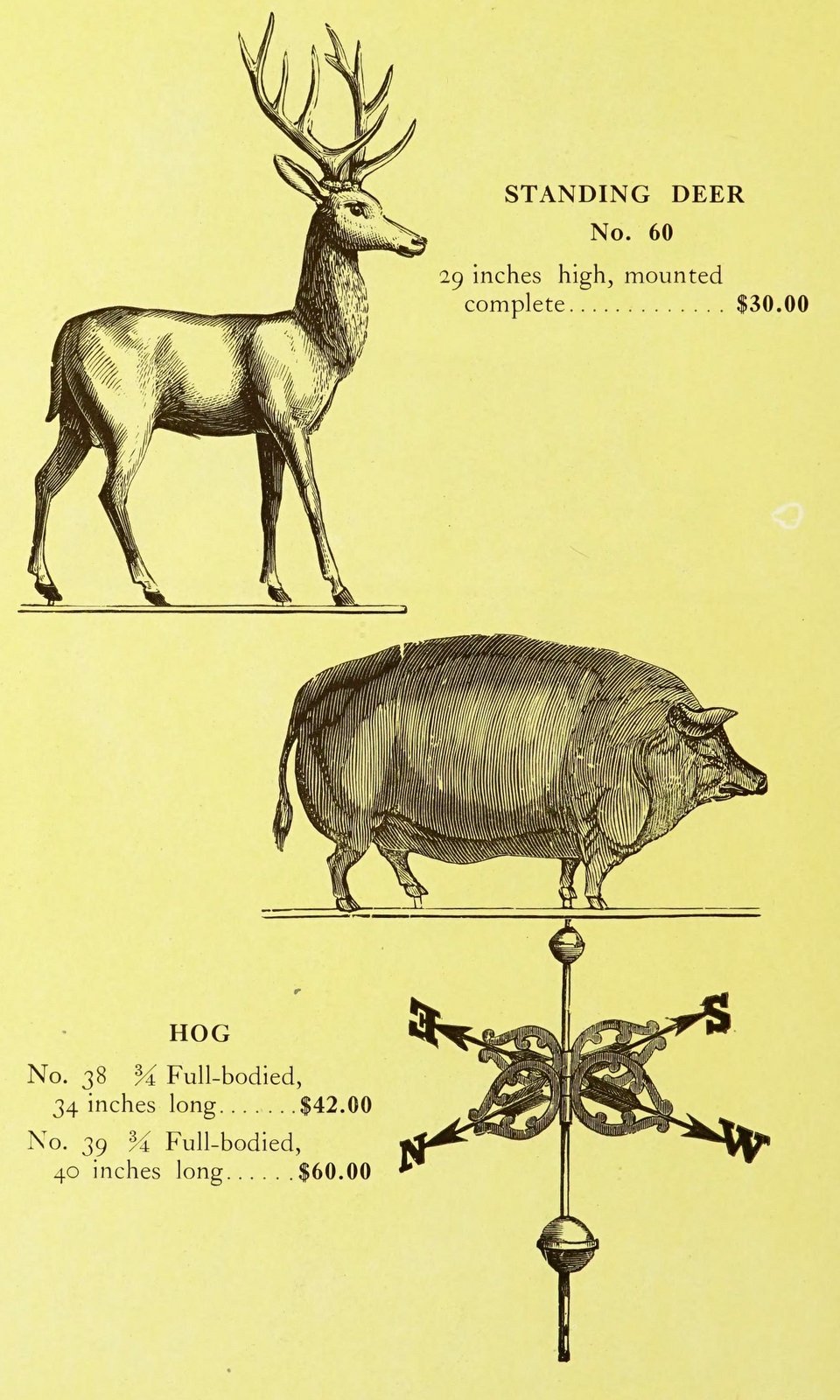 Antique 1920s weather vanes - Metal designs from 1921 (11)