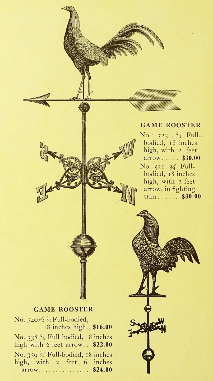 Antique 1920s weather vanes - Metal designs from 1921 (14)