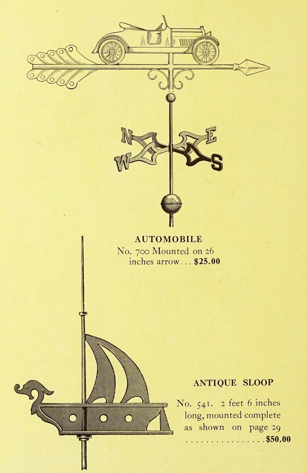 Antique 1920s weather vanes - Metal designs from 1921 (21)