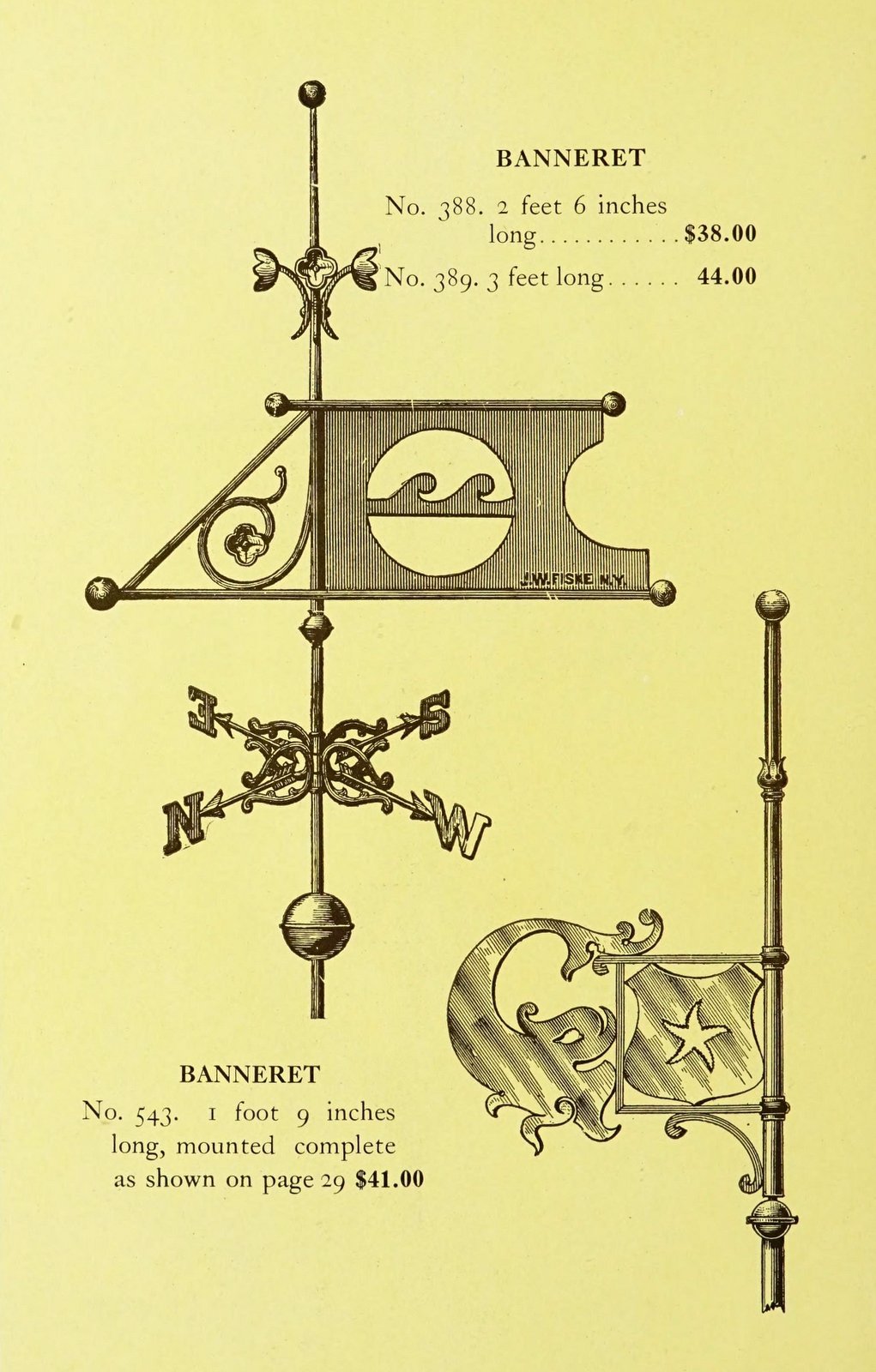 Antique 1920s weather vanes - Metal designs from 1921 (22)