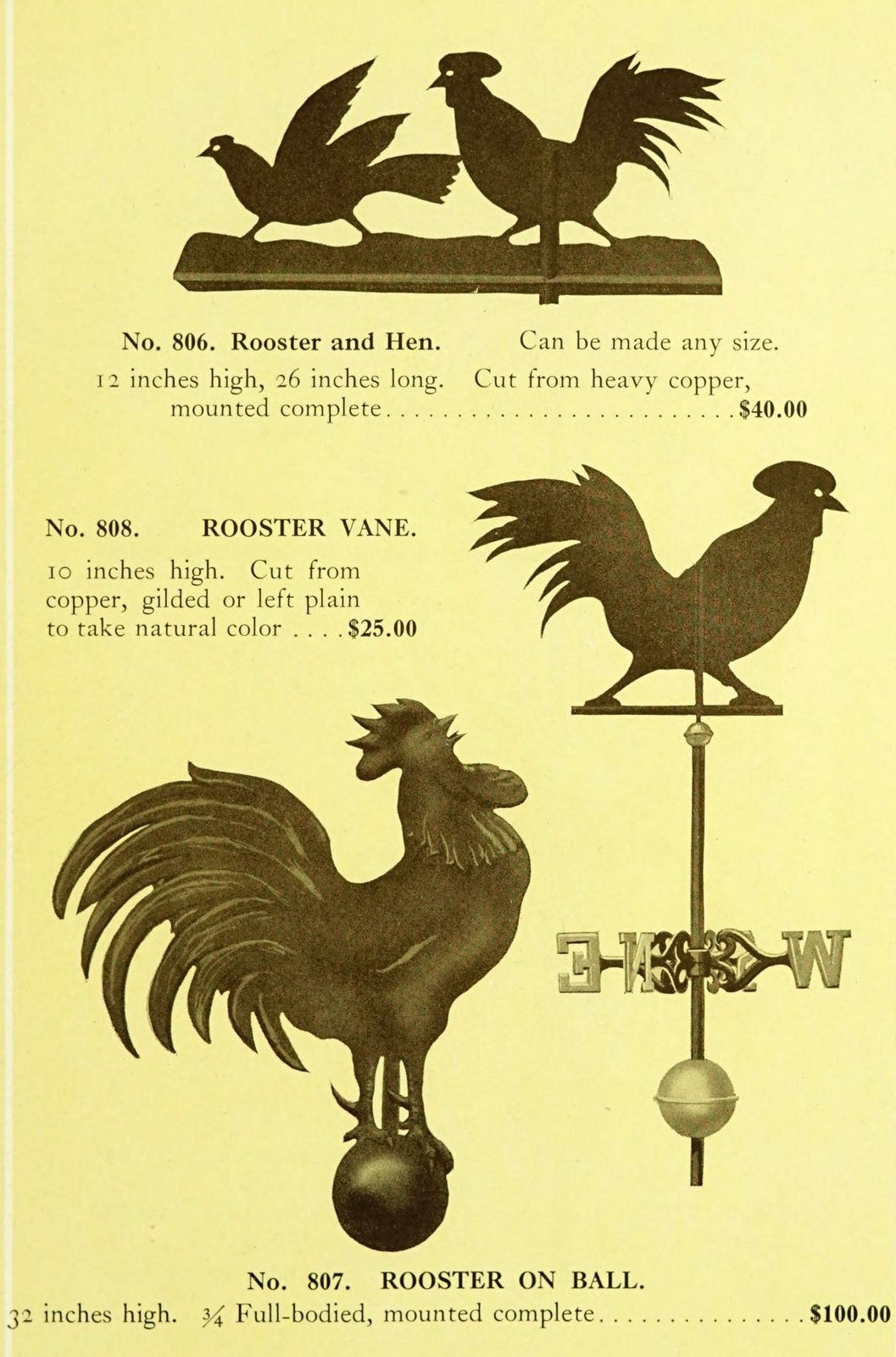 Antique 1920s weather vanes - Metal designs from 1921 (5)