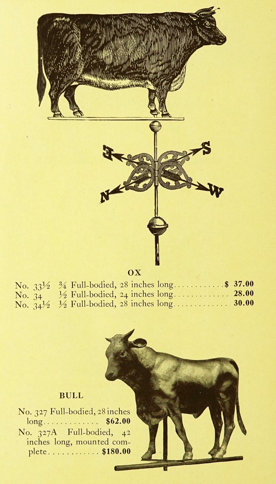 Antique 1920s weather vanes - Metal designs from 1921 (9)