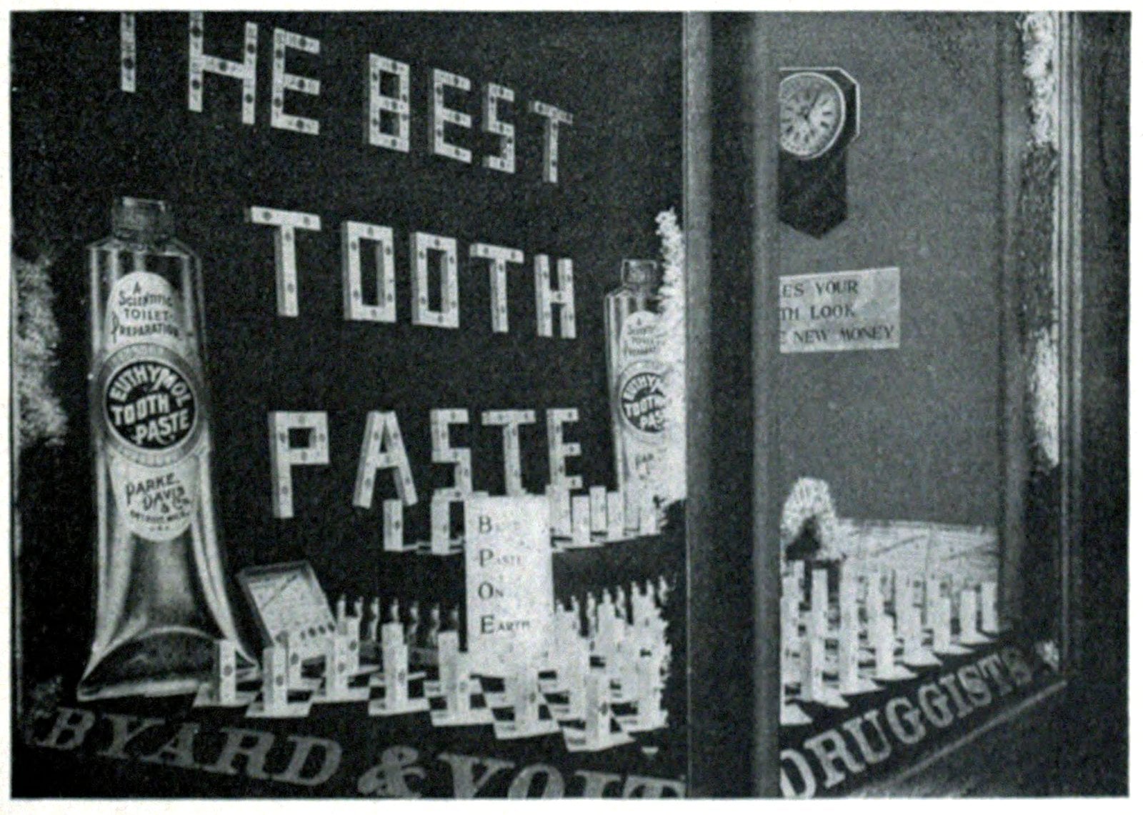 Antique Euthymol tooth paste drugstore display (1903) via ClickAmericana com