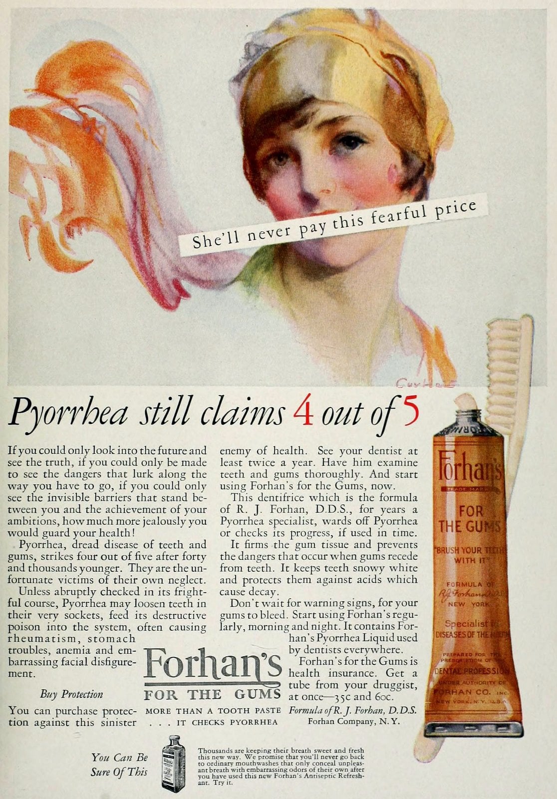Antique Forhan's toothpaste (1927) via ClickAmericana com