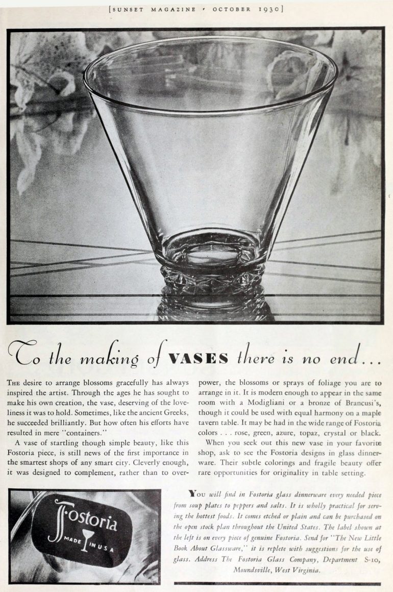 Vintage Fostoria glass 100+ old patterns, colors & styles of the