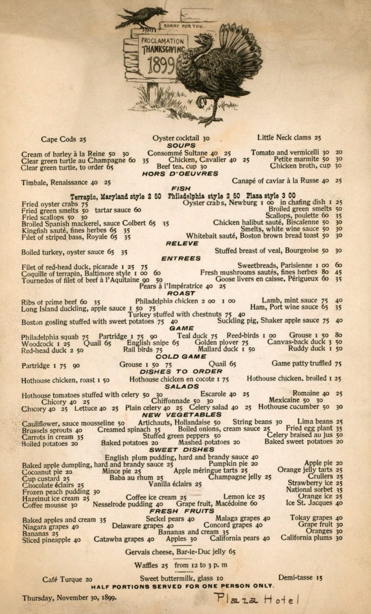 What did people have for Thanksgiving dinner years ago? Take a look