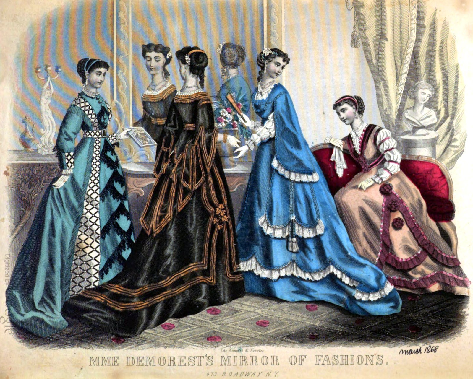 Antique fashions for women from Demorest's Family Magazine 1868 via ClickAmericana com (2)