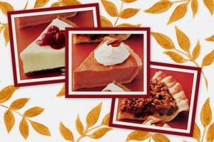 Apple streusel mince pie, no-bake pumpkin Frozen lemon cream pies retro recipes from the '80s