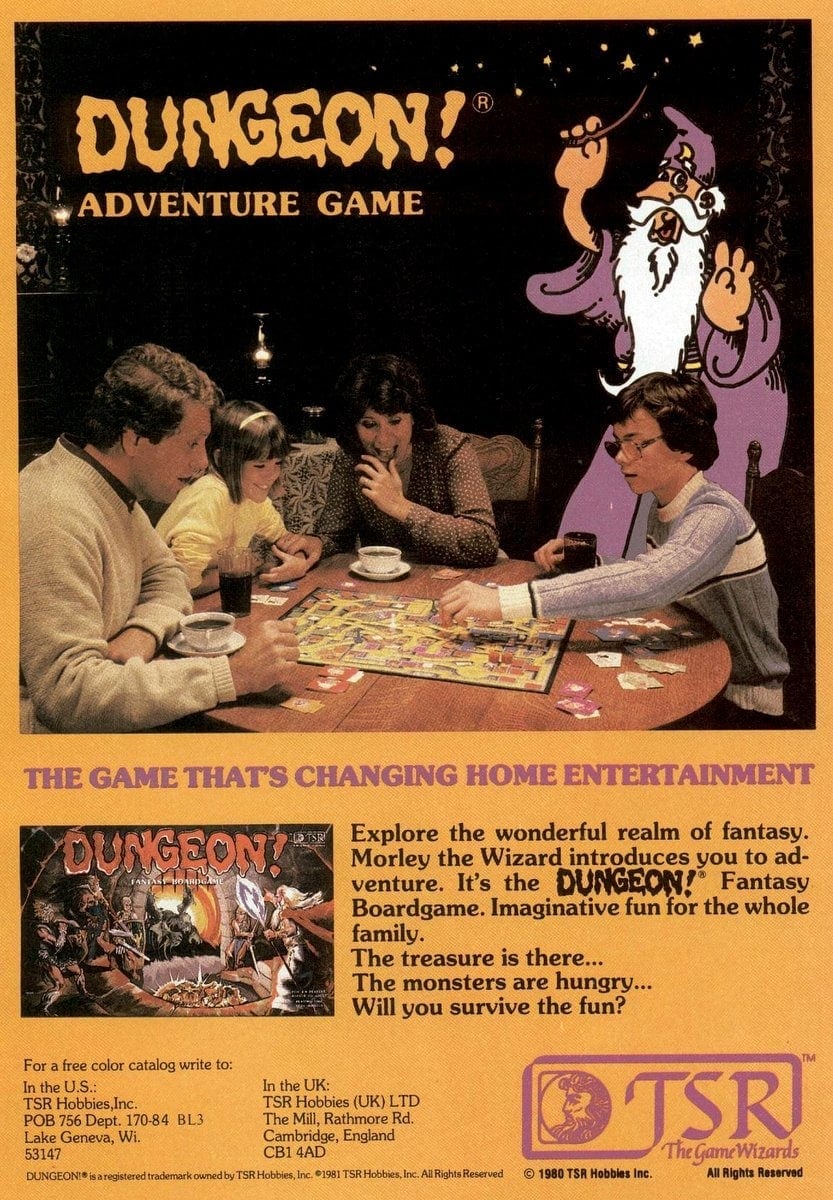 Apr 1982 Dungeon adventure game - TSR games