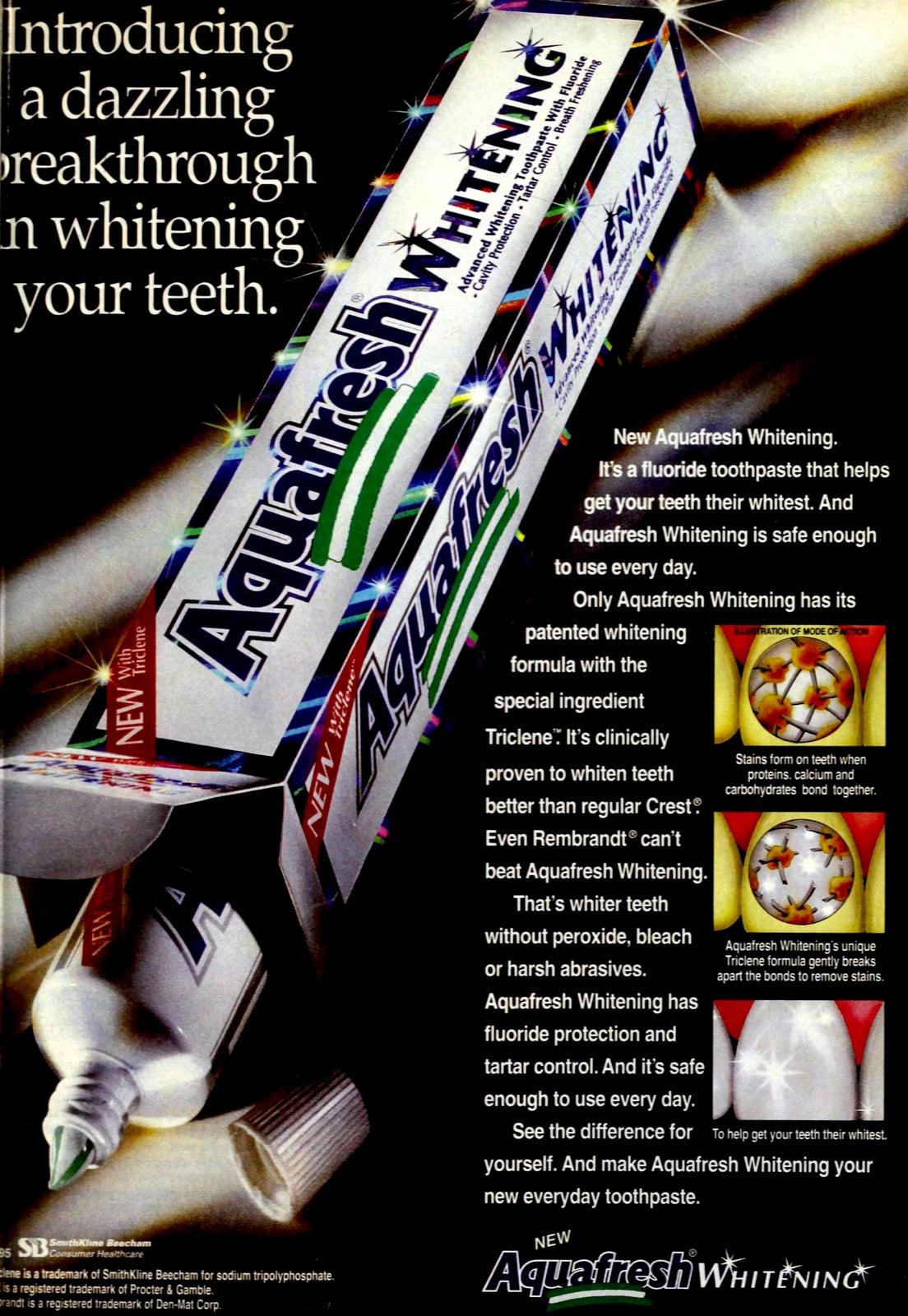 Aquafresh whitening toothpaste tube (1995) via ClickAmericana com