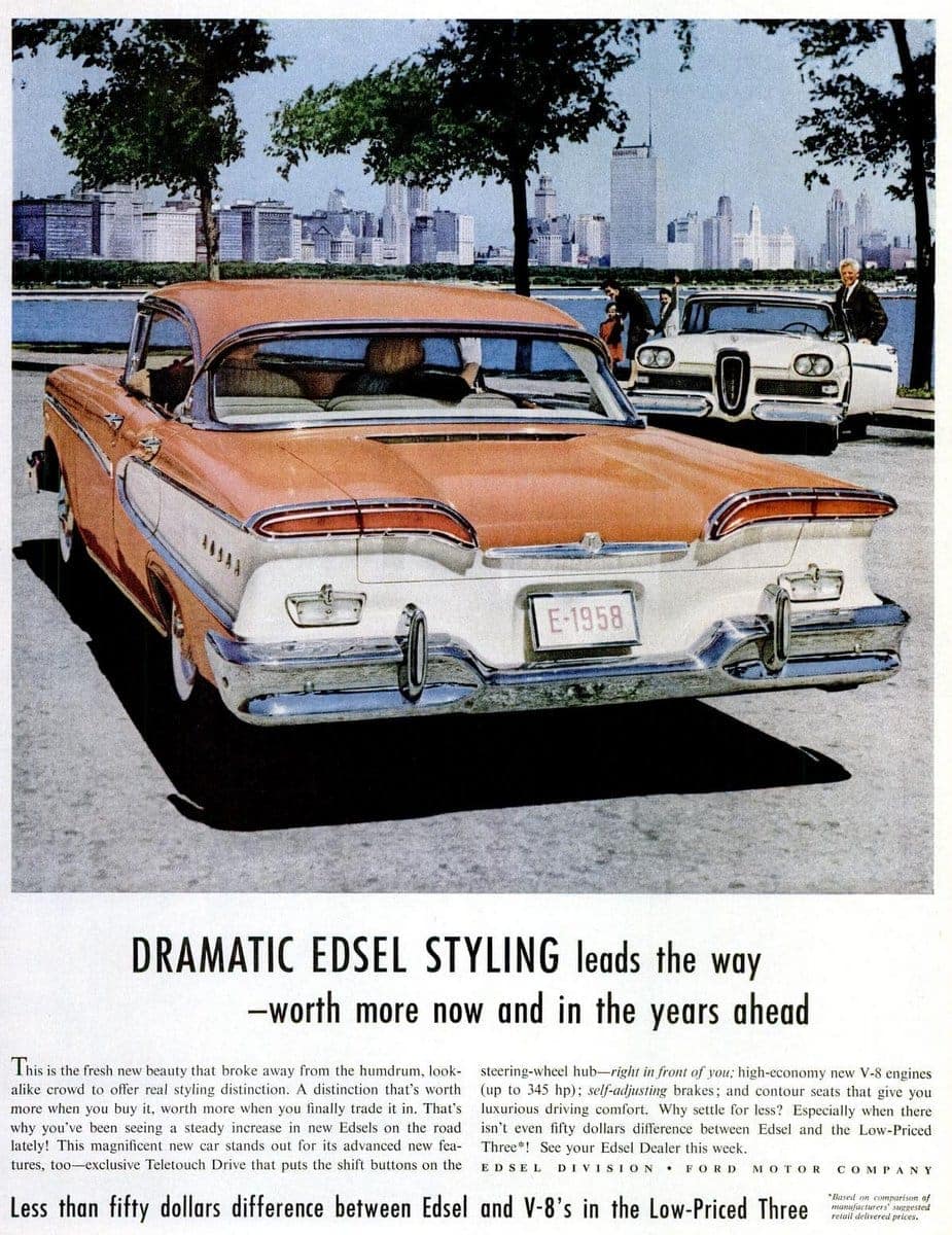 Aug 11, 1958 - Dramatic Edsel styling from Ford
