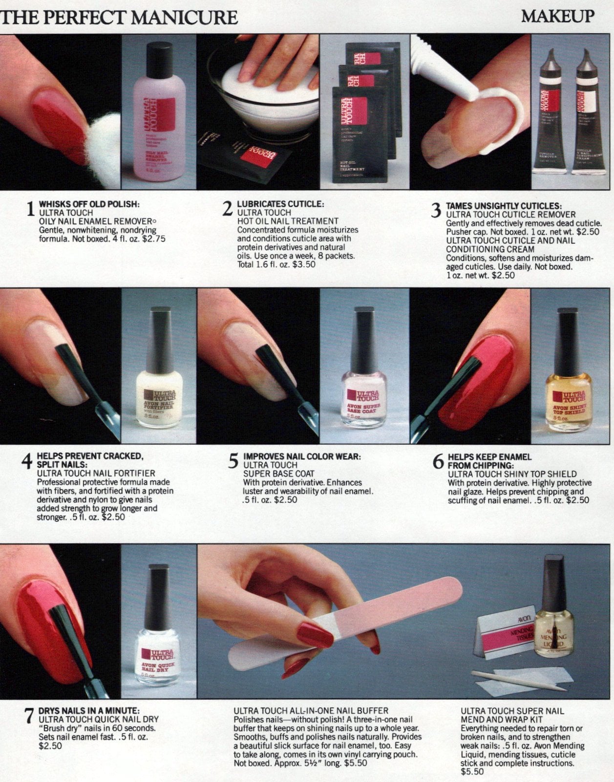 80s nail polish: See the popular colors & top brands of the eighties 21 Avon nailcare and polishes (1983) via ClickAmericana com