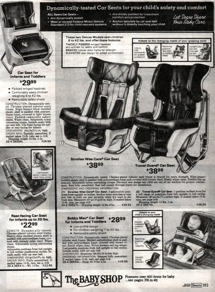 See vintage car seats for babies & kids from the 60s, 70s, 80s & 90s